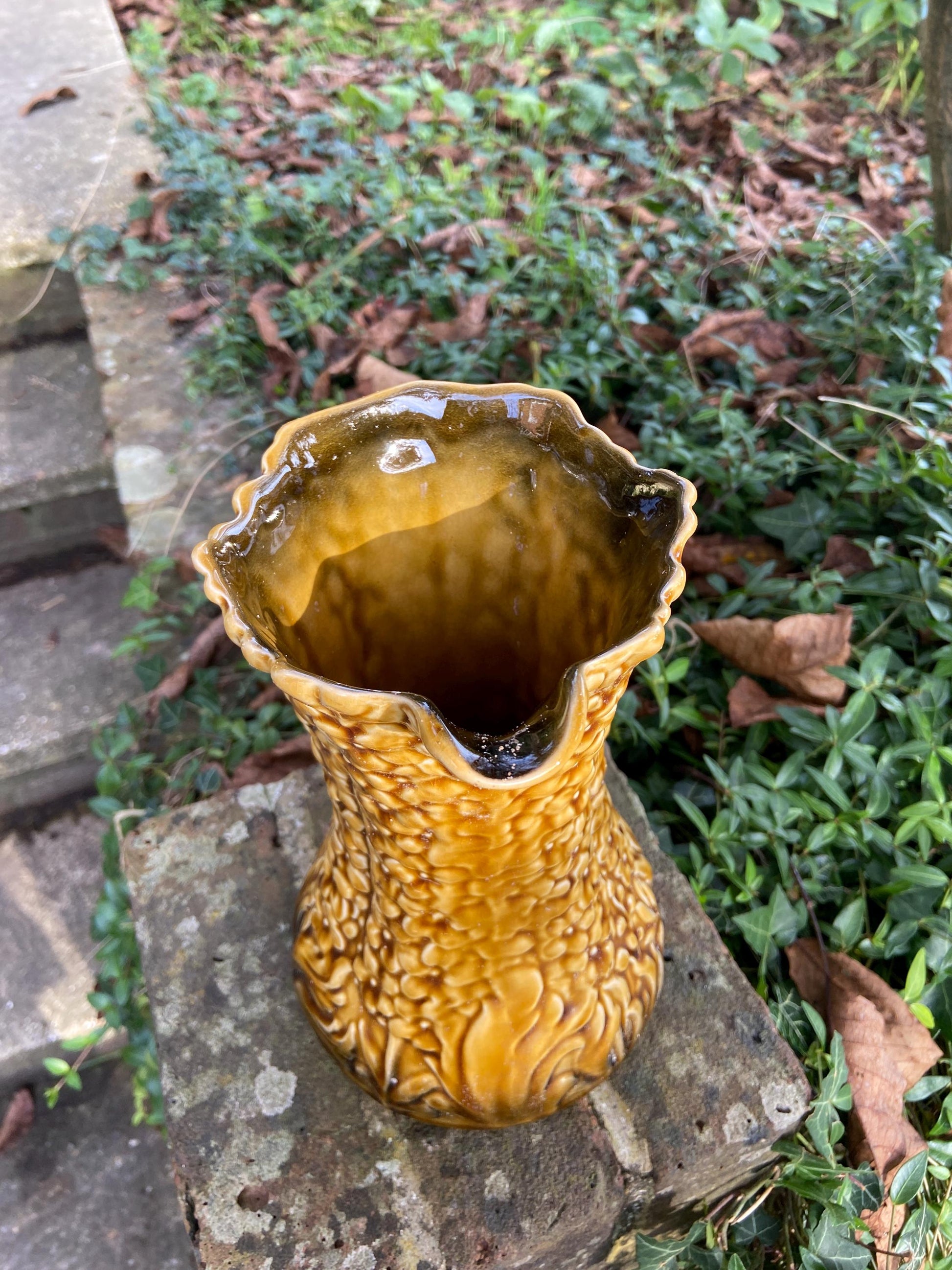 Vintage Sylvac Yellow Hollyhock 1962 design Jug / Vase - vgc