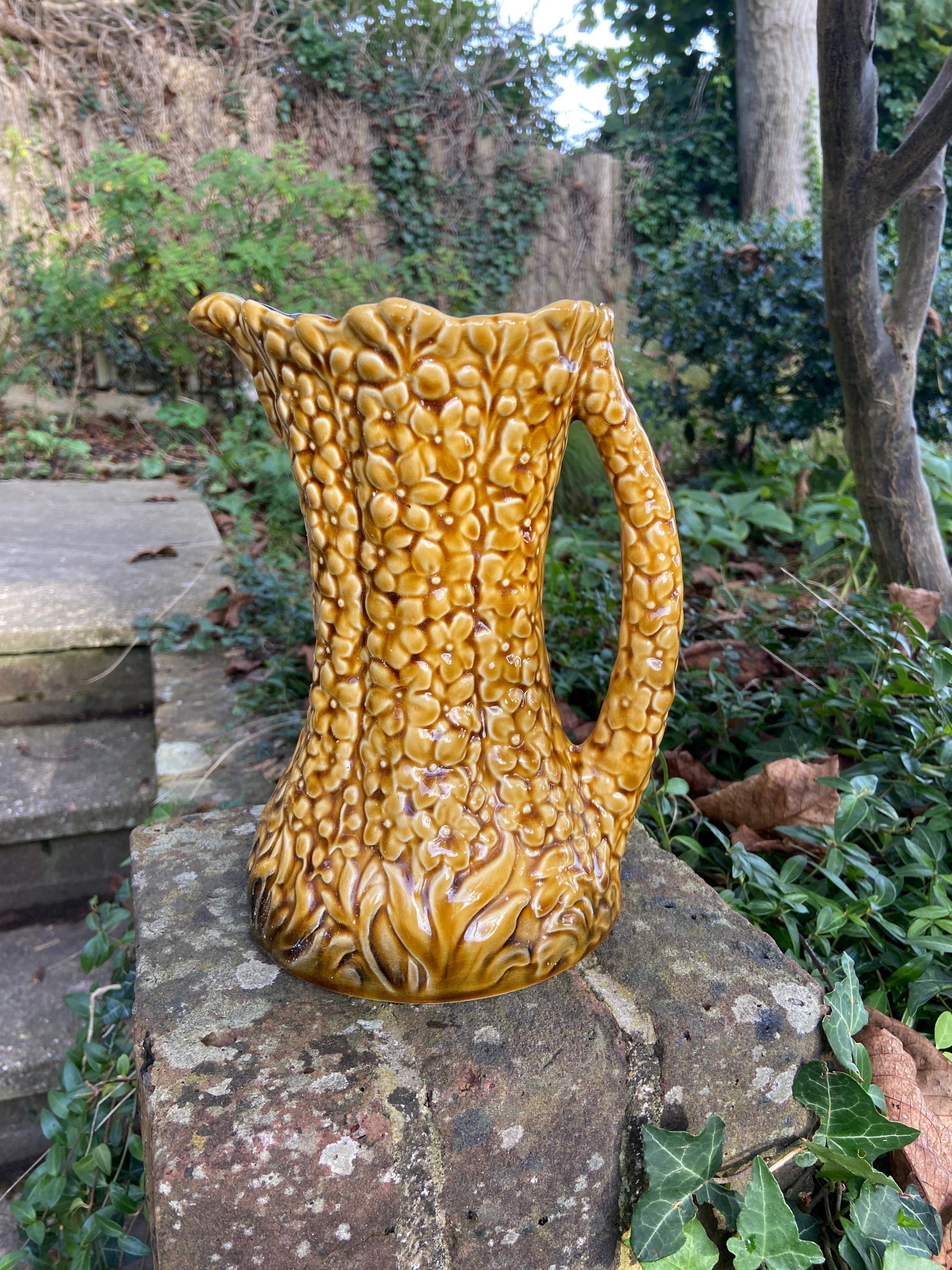 Vintage Sylvac Yellow Hollyhock 1962 design Jug / Vase - vgc