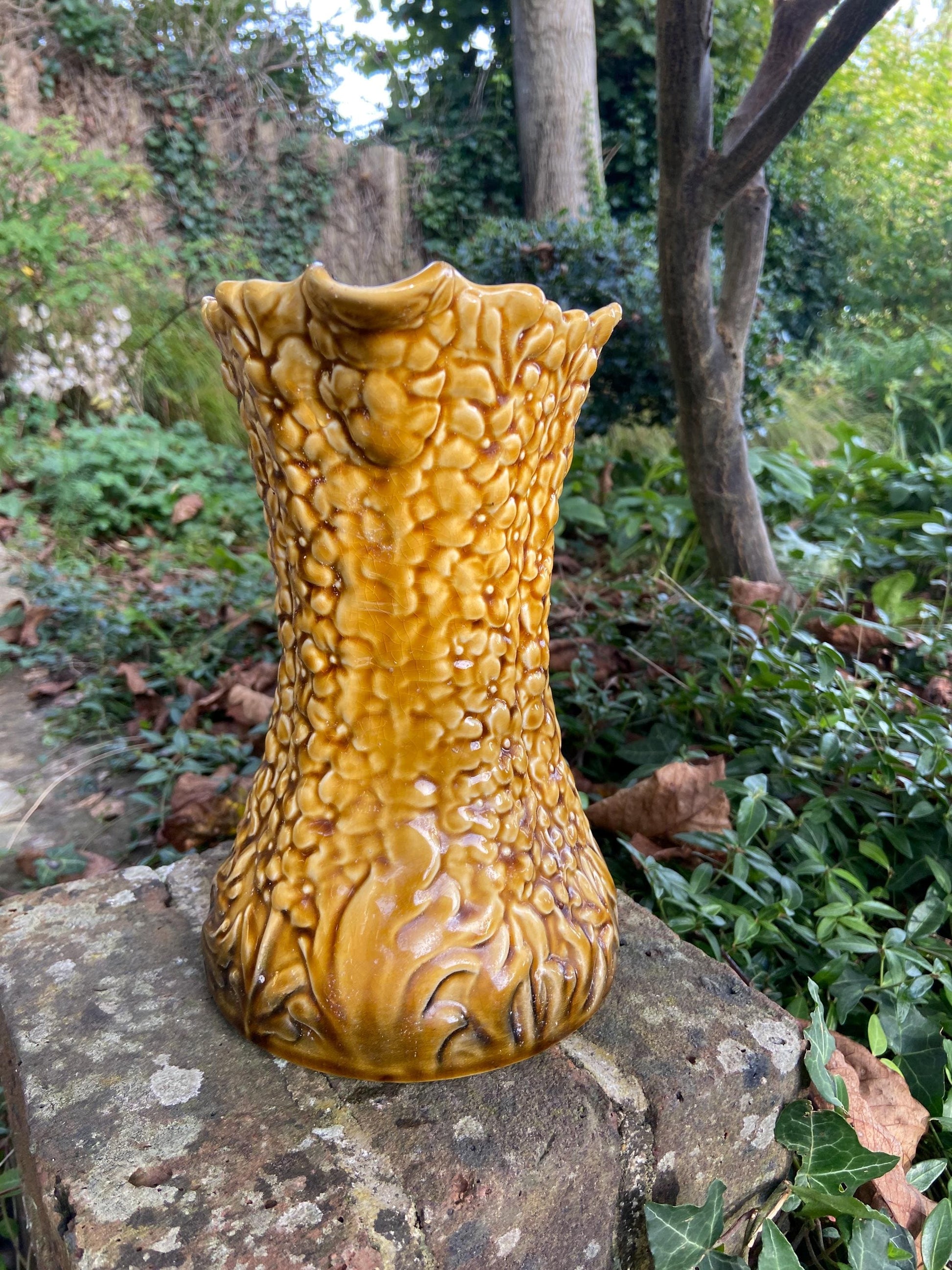Vintage Sylvac Yellow Hollyhock 1962 design Jug / Vase - vgc
