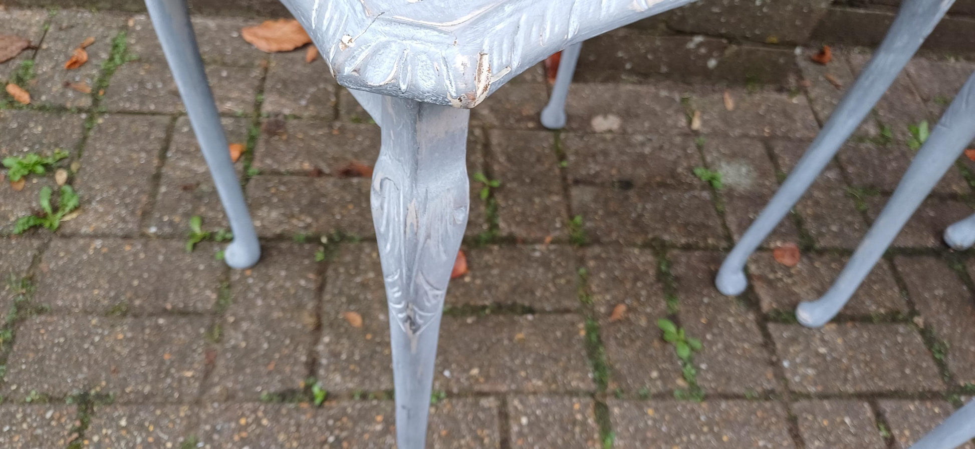 Superb Set of 3 Upcycled Occasional Coffee Tables with Glass Tops | Elegant Grey Hues. Break Up and Use About The House