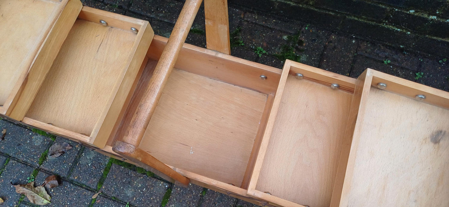 Superb Mid Century Wooden Extending Workbox