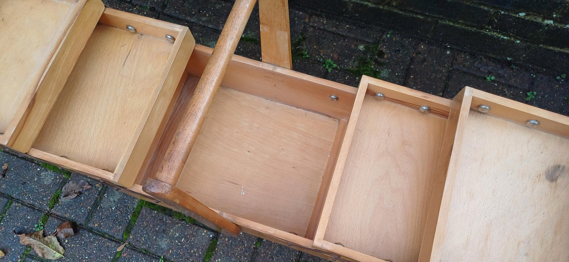 Superb Mid Century Wooden Extending Workbox