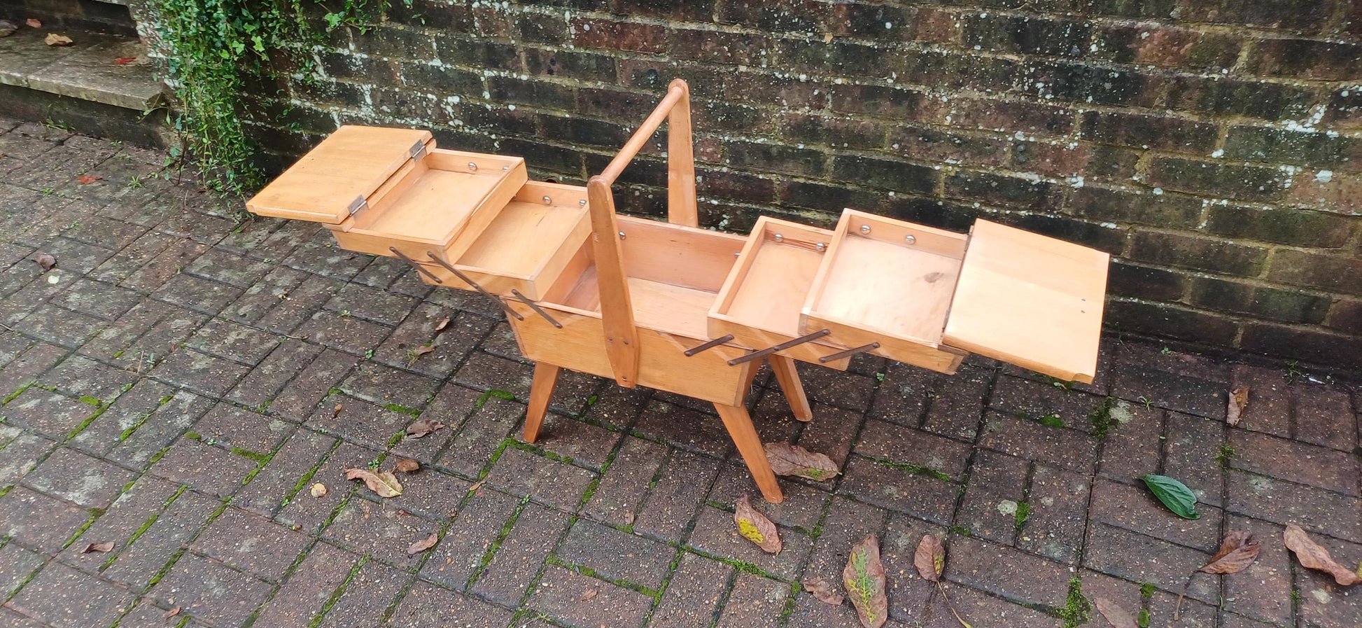 Superb Mid Century Wooden Extending Workbox