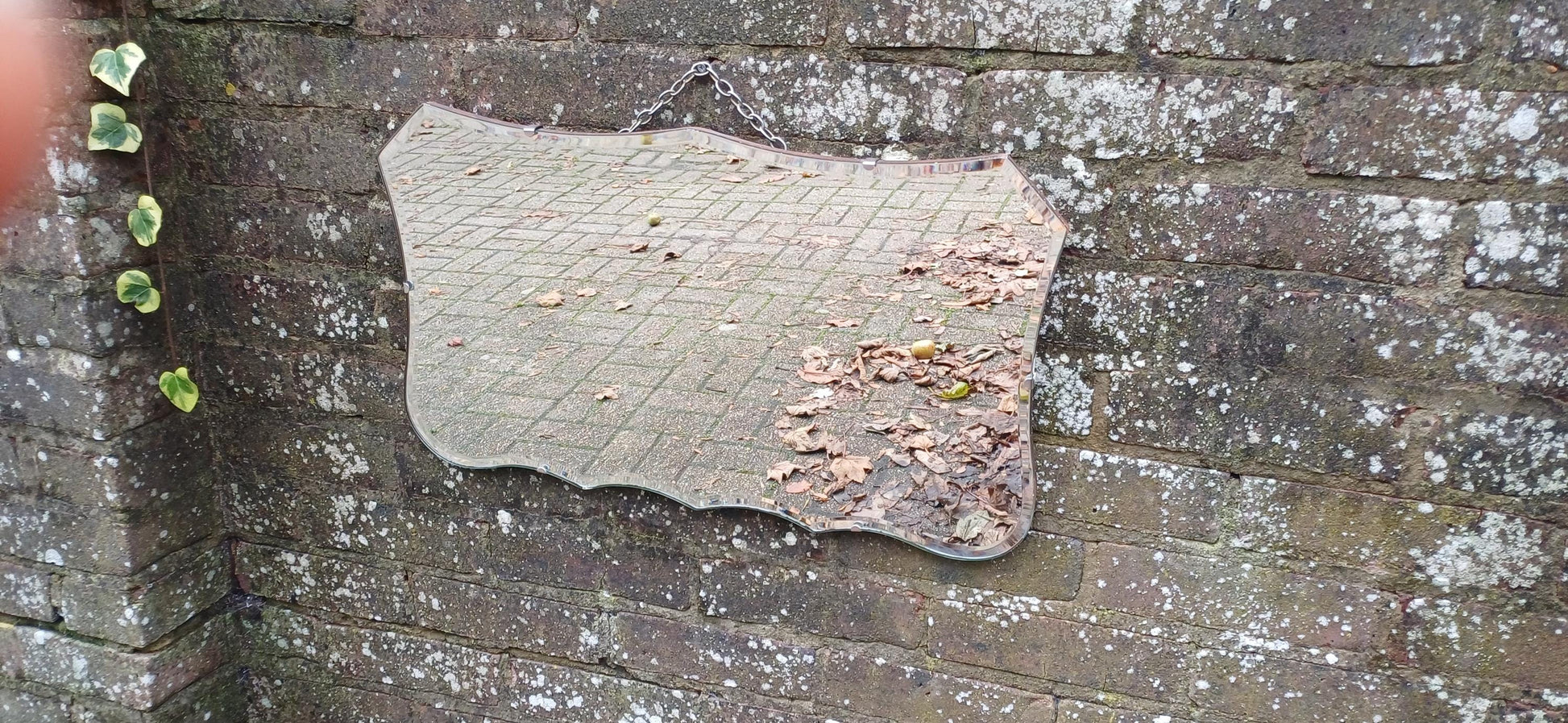 Vintage Retro Mid Century Shaped Wall Mirror Bevelled Glass.