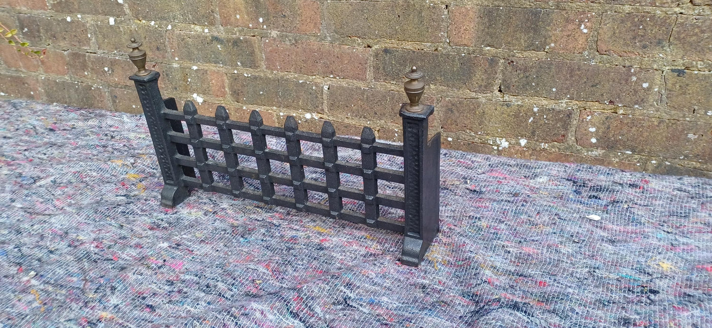 Stunning Vintage Iron & Brass Fireplace Front – Restored Elegance for Your Hearth