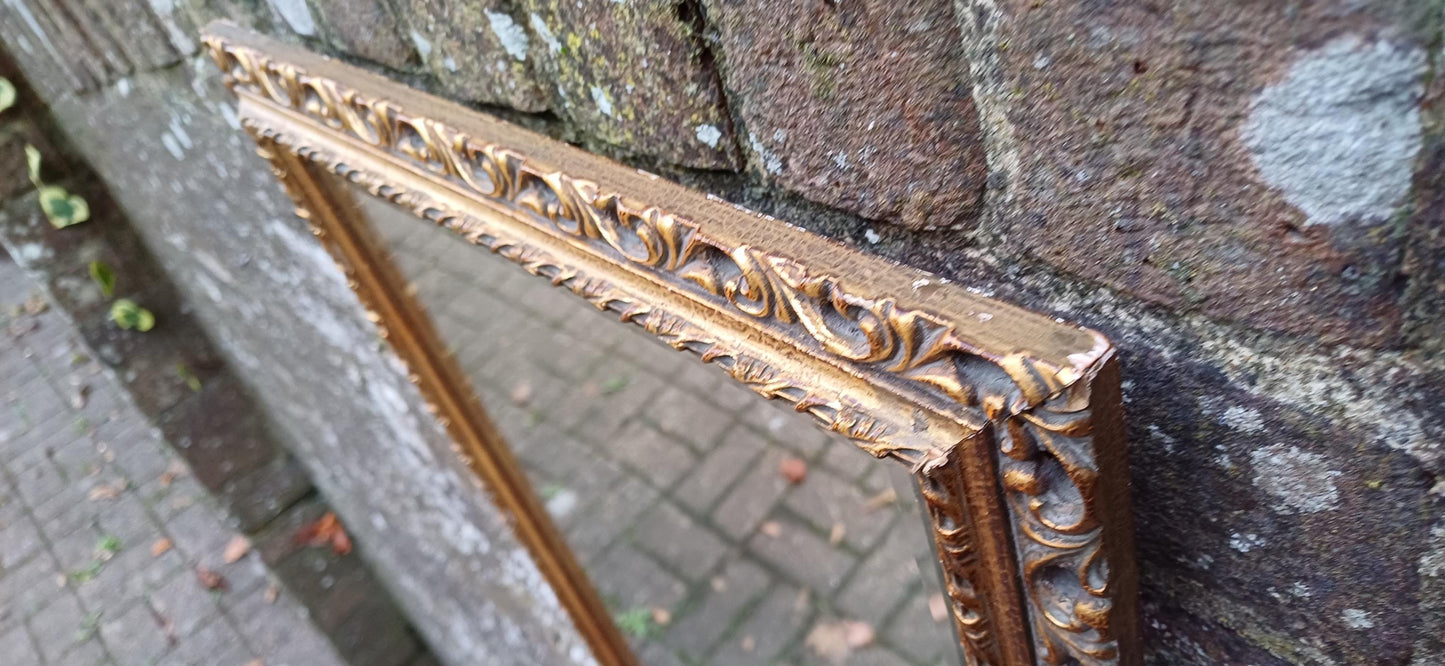 Pretty Vintage Ornate 70s Wall Mirror with Bevelled Glass – Timeless Retro Elegance