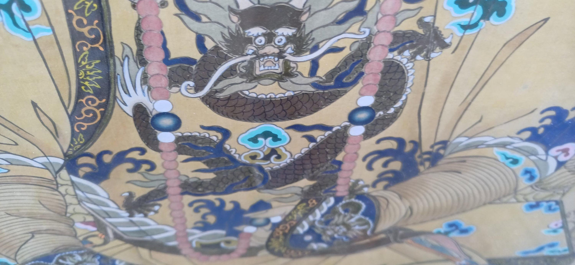 Massive Majestic Vintage Hand Painted on Silk Paintings Chinese Emperor and Empress 126 x 67 cm FREE HAND DELIVERY Qianlong and Quin Dynasty