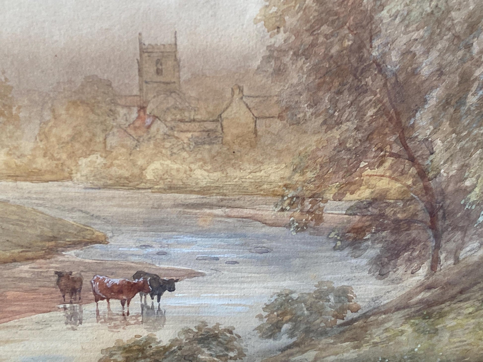 Original Lake District water colour, Valley of Rydale / Rydal, early to mid 1900s, by G. Alexander and titled Valley of Rydale Rydal