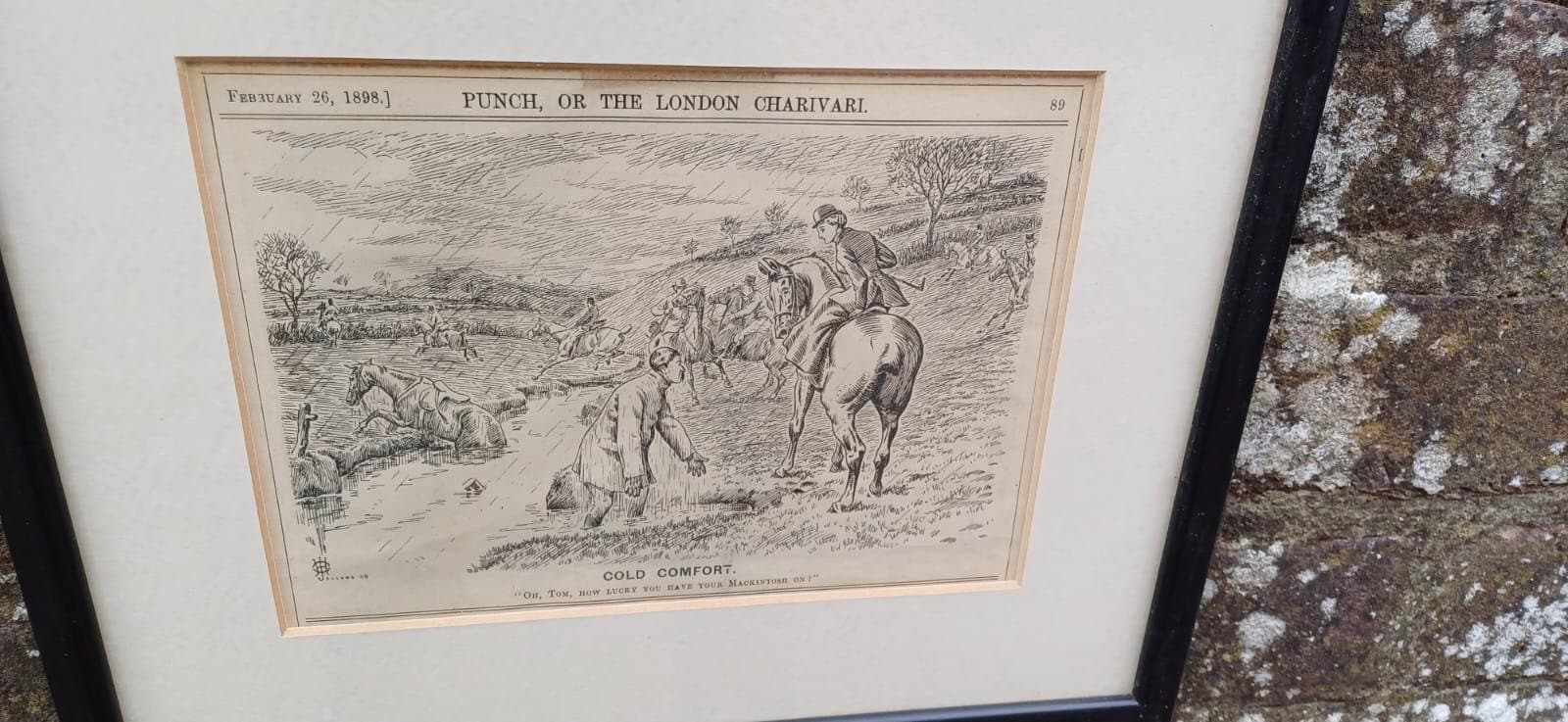 Framed Punch Cartoon.  c1898. professional frame