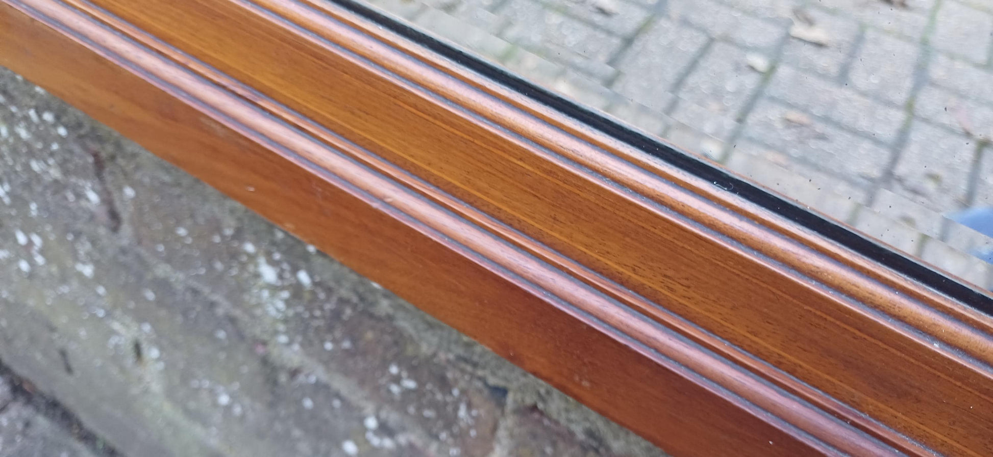 Early Edwardian Mahogany Decorative Wall Over Mantel Wall Mirror.