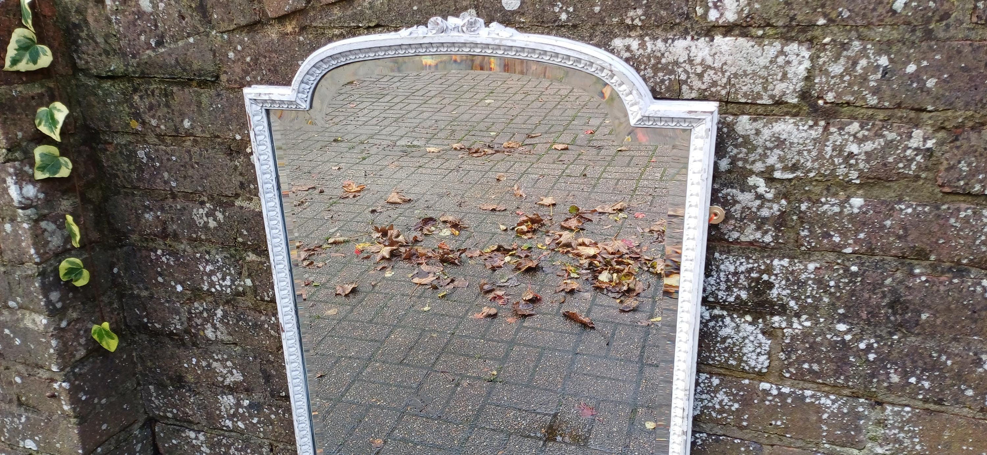 Large Vintage Early 20th Century Quality Painted Decorative Wall Mirror.