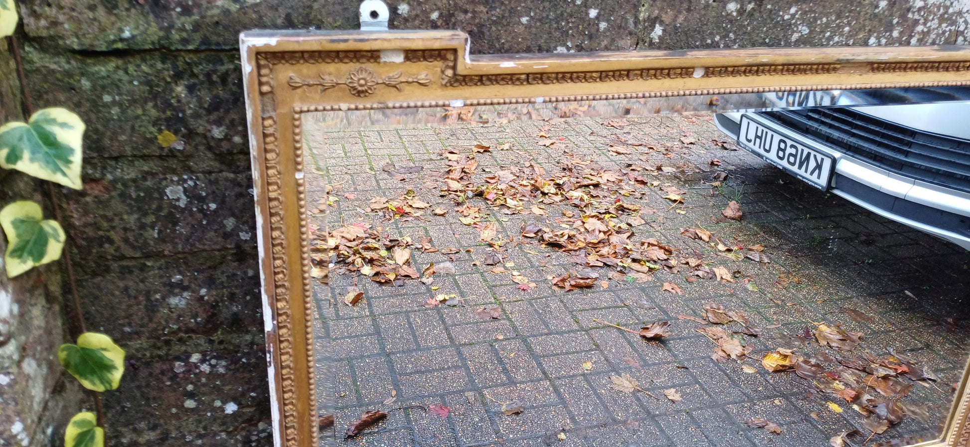 Unique Distressed Vintage Victorian Gold Gilt Decorative Mirror