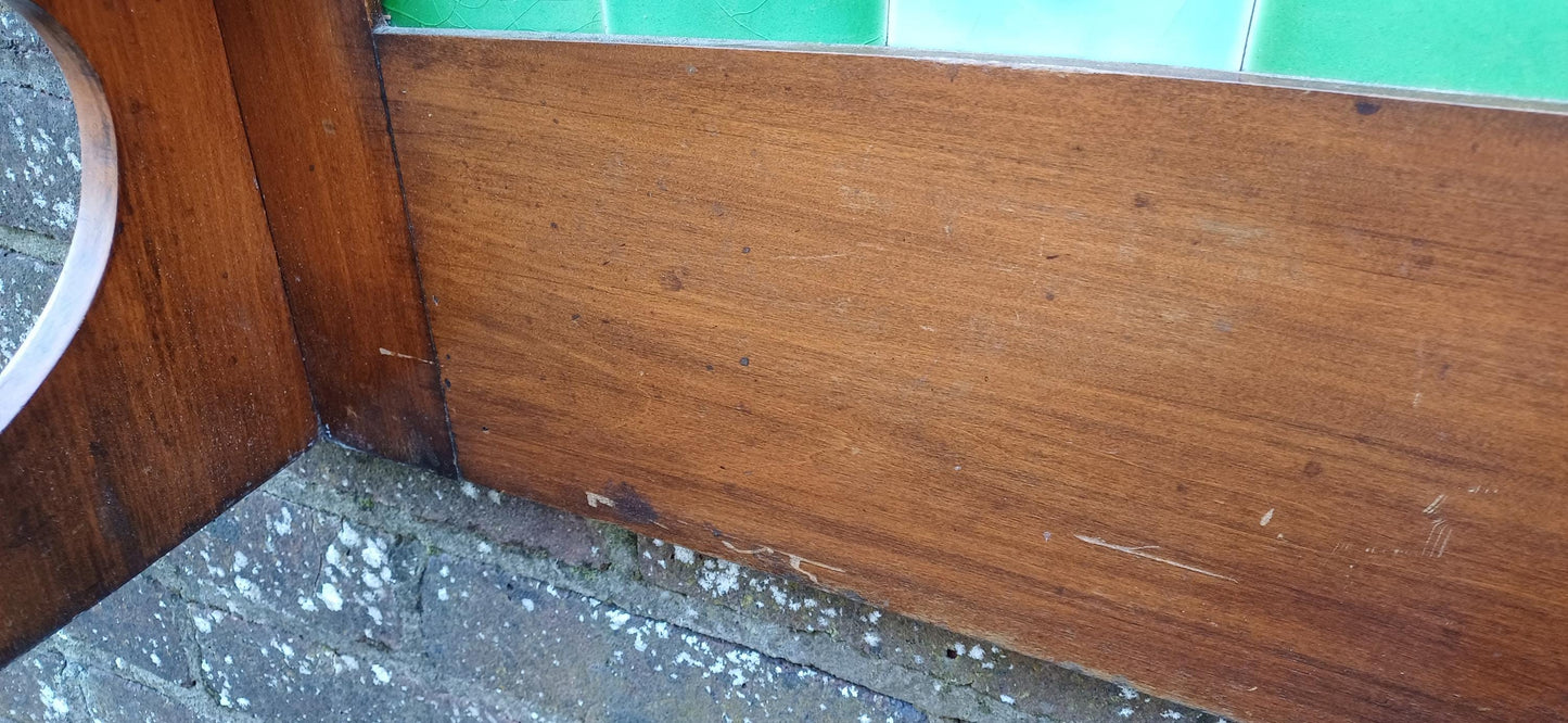 Wonderful Edwardian Vintage Washstand Top Art Nouveau Tiles Perfect for Hooks.