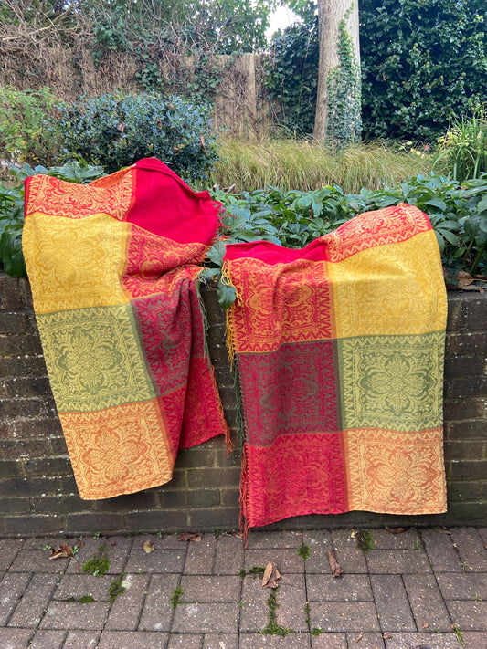 bold colourful pair of throws.