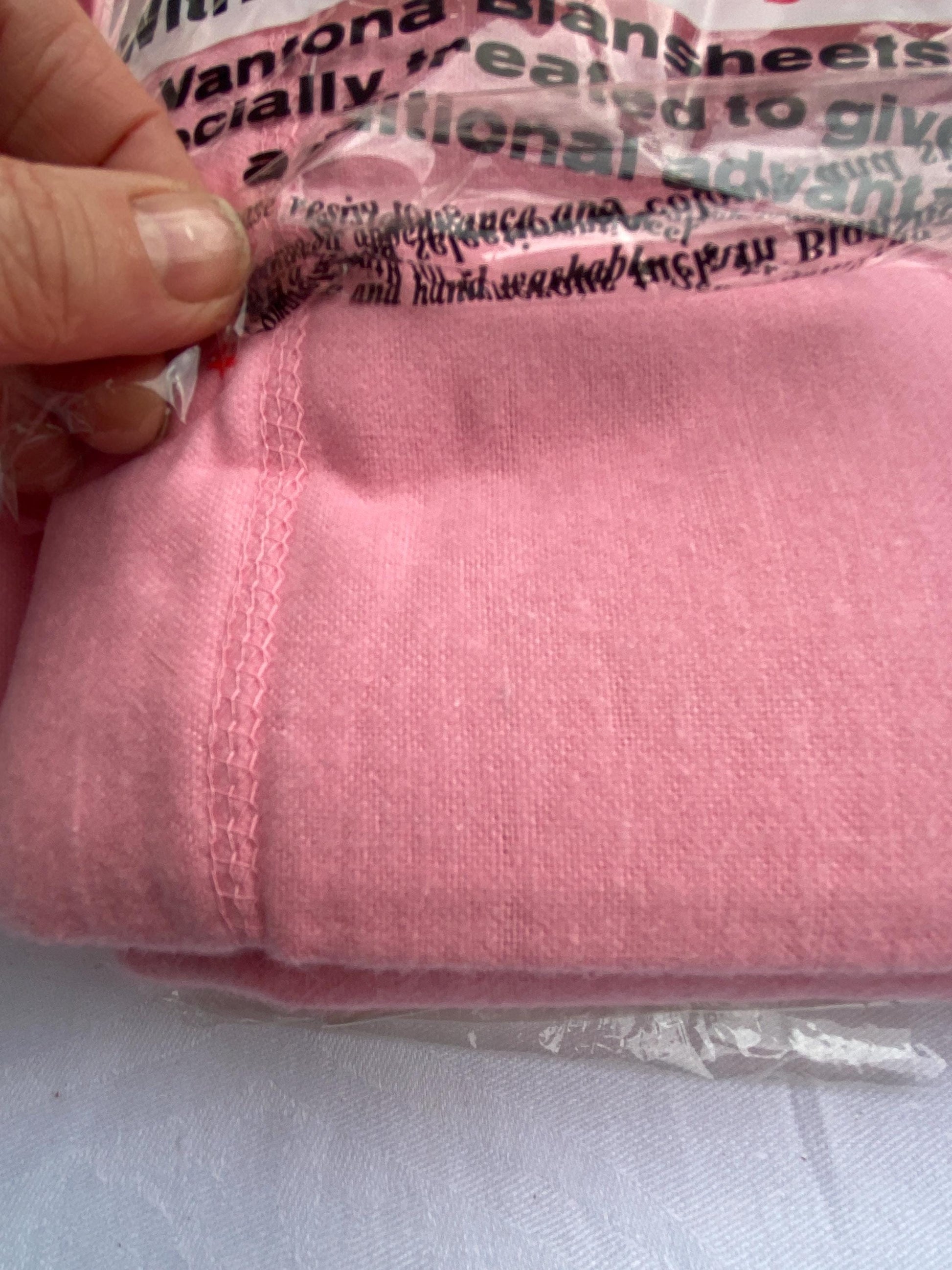 Original Unused Unopened 1970s bed linen - blanket and two large sheets, bright pink