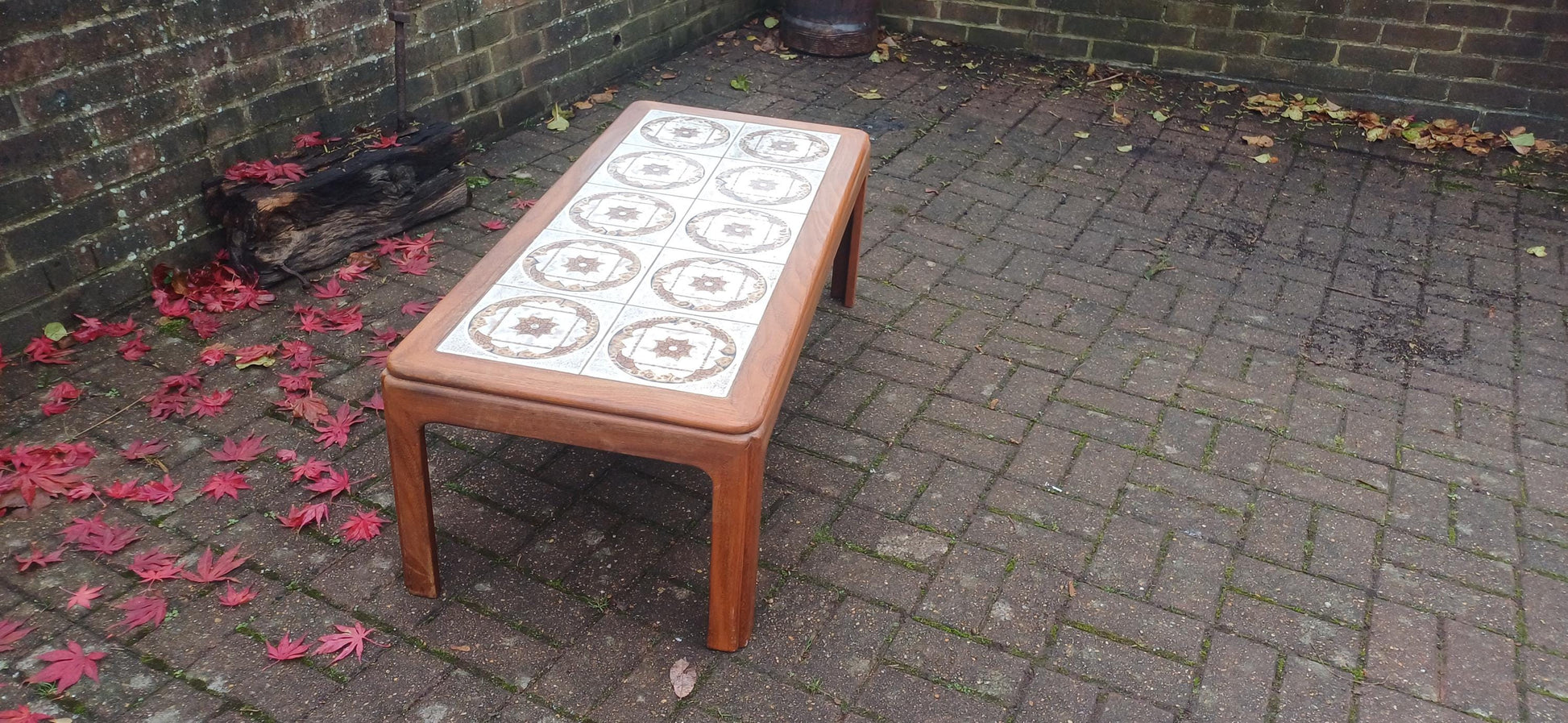 Large 10-Tile Vintage Retro Danish 70s Teak Coffee Table – VGC, Robust and Stylish FREE HAND delivery