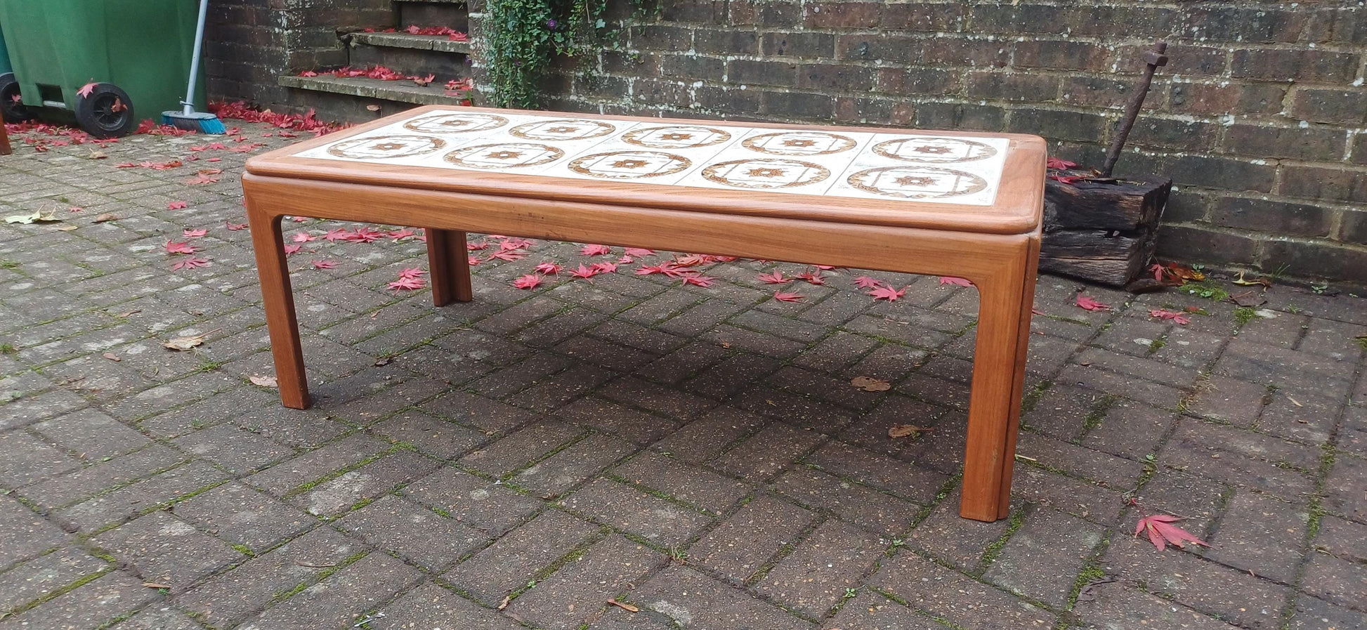 Large 10-Tile Vintage Retro Danish 70s Teak Coffee Table – VGC, Robust and Stylish FREE HAND delivery