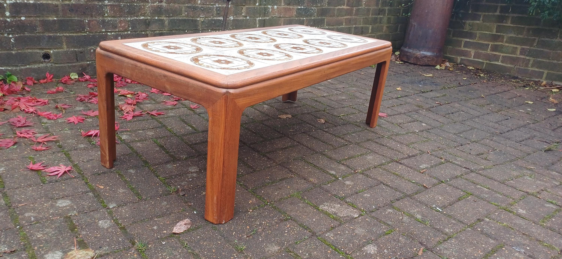 Large 10-Tile Vintage Retro Danish 70s Teak Coffee Table – VGC, Robust and Stylish FREE HAND delivery