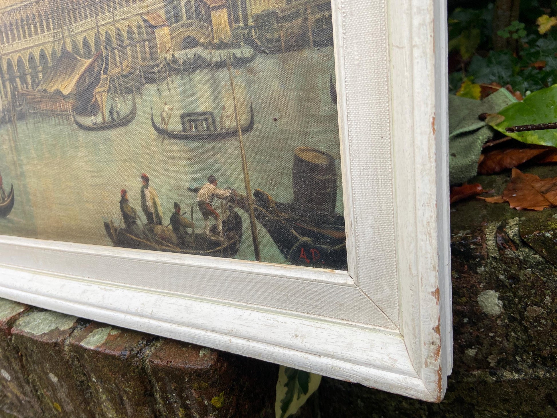 Canaletto Retro oil painting copy, framed, Veduta del Palazzo Ducale di Venezia very good copy (59cm x 49cm)