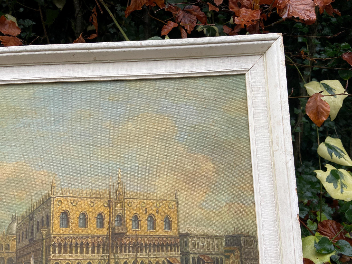 Canaletto Retro oil painting copy, framed, Veduta del Palazzo Ducale di Venezia very good copy (59cm x 49cm)