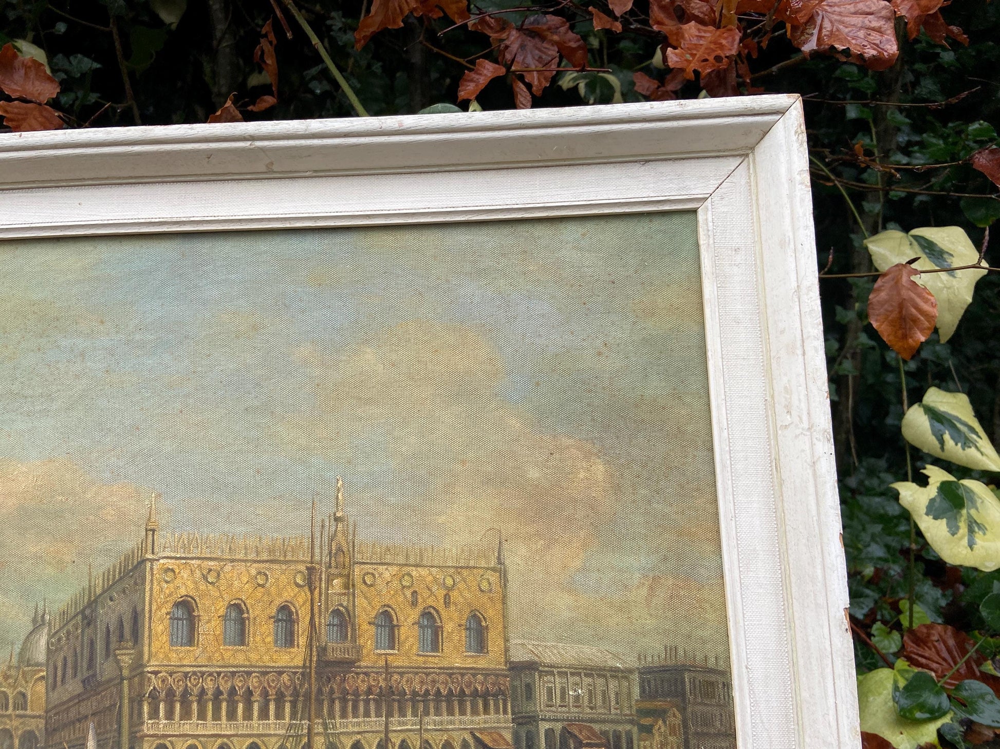 Canaletto Retro oil painting copy, framed, Veduta del Palazzo Ducale di Venezia very good copy (59cm x 49cm)