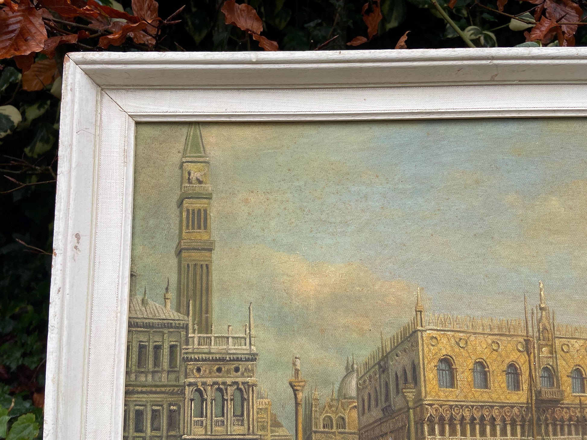 Canaletto Retro oil painting copy, framed, Veduta del Palazzo Ducale di Venezia very good copy (59cm x 49cm)