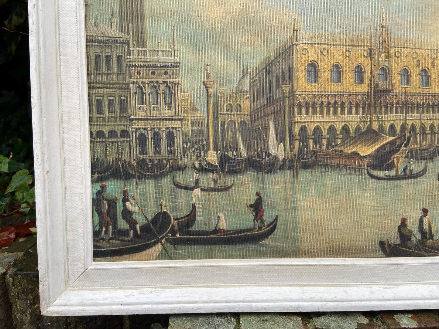 Canaletto Retro oil painting copy, framed, Veduta del Palazzo Ducale di Venezia very good copy (59cm x 49cm)