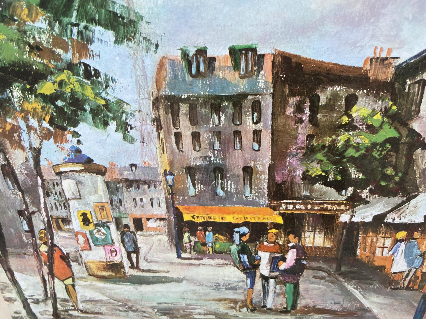 Retro Classic Parisian Street Scene, Max Moreau - retro print on board in vintage frame