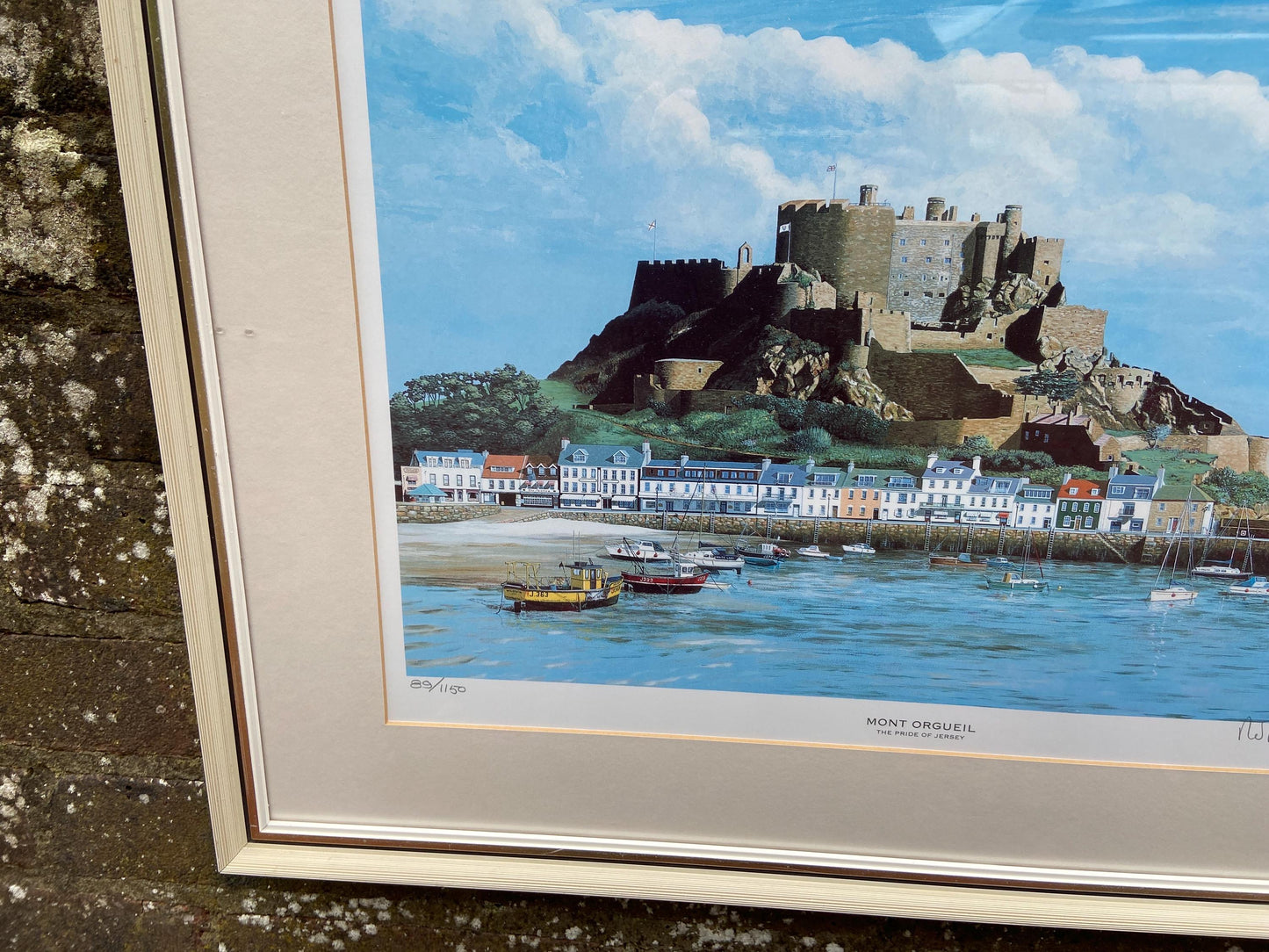 Limited Edition Signed Print (89/1150) of Mont Orgueil, Pride of Jersey, water colour by Robert John Wolfenden 1997 (66.5cm x 52.5cm)