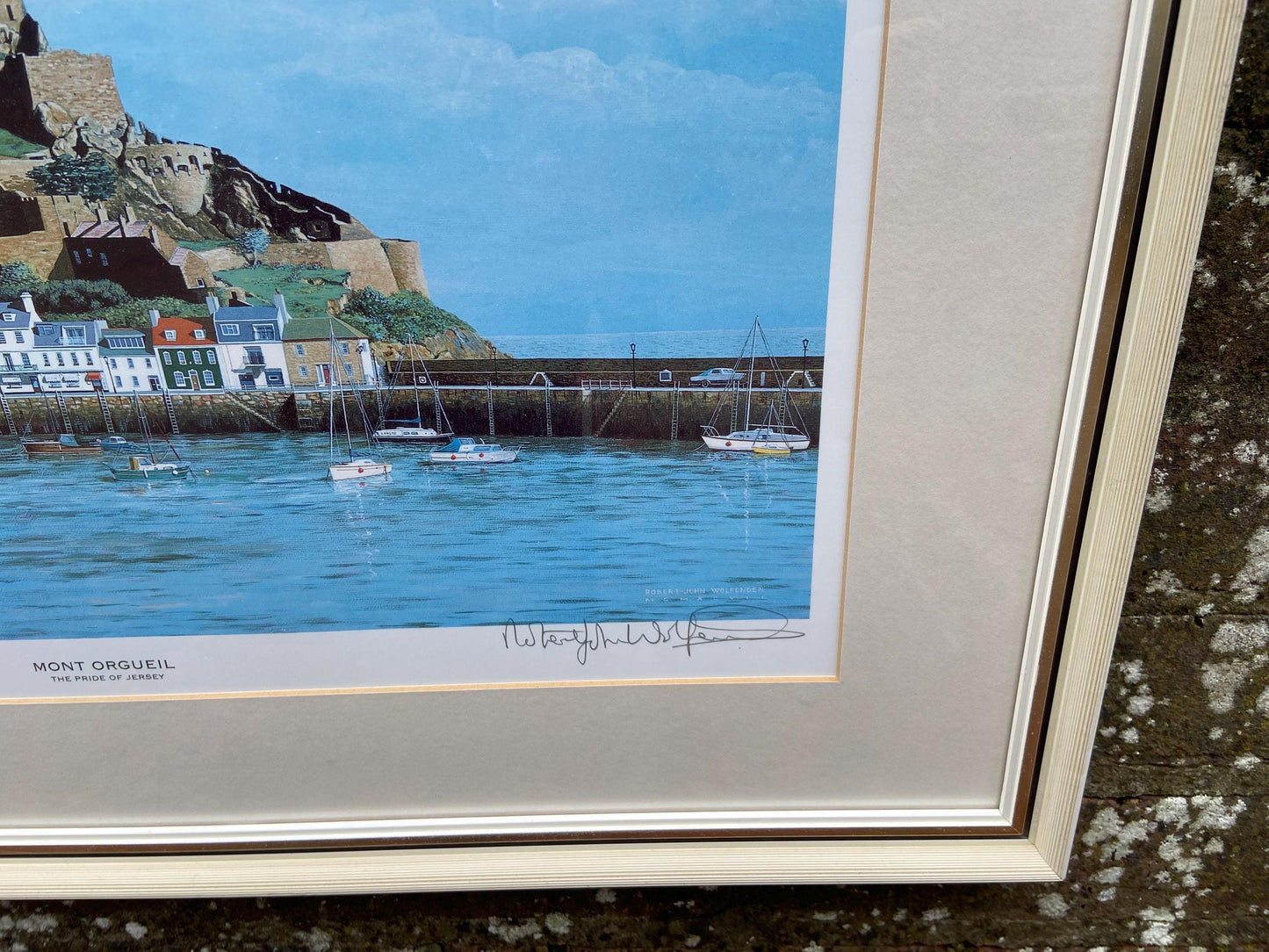 Limited Edition Signed Print (89/1150) of Mont Orgueil, Pride of Jersey, water colour by Robert John Wolfenden 1997 (66.5cm x 52.5cm)