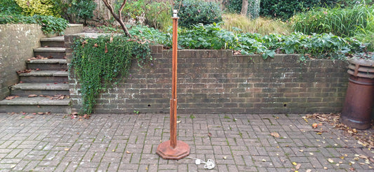 Unusual Art Deco Wooden Standard Lamp | Vintage Pine Floor Lamp | Working Condition