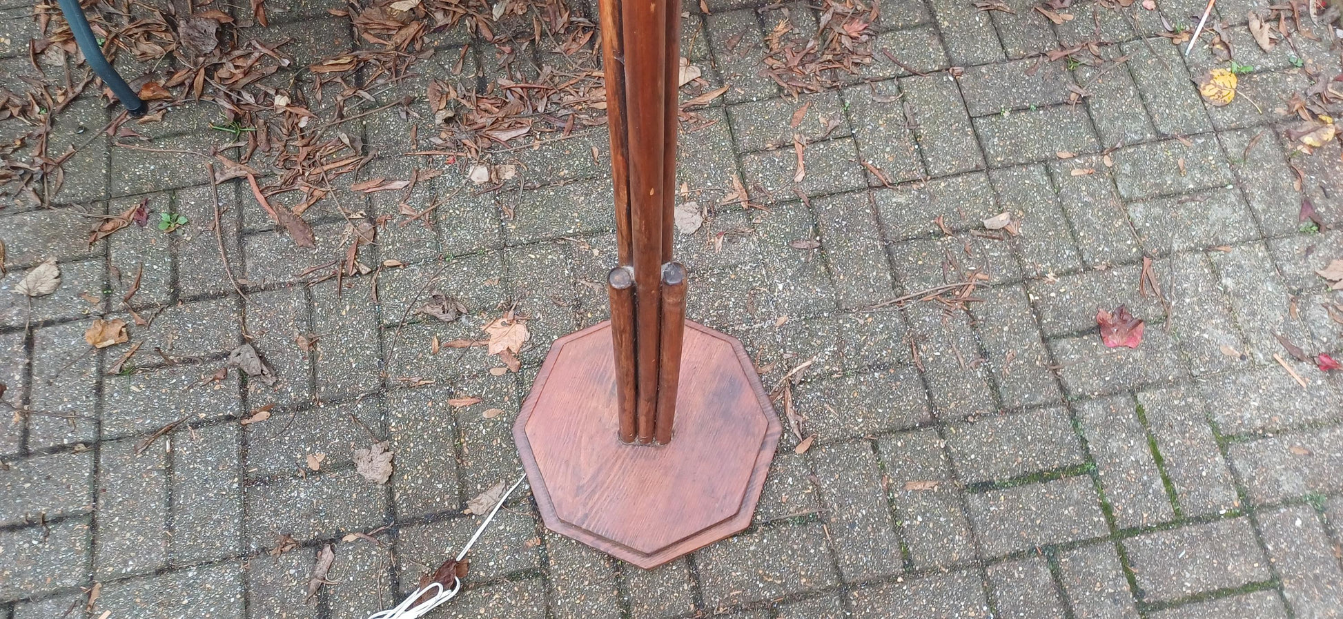 Unusual Art Deco Wooden Standard Lamp | Vintage Pine Floor Lamp | Working Condition