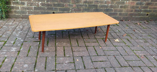 Classic Large Wood Effect Melamine Mid Century Retro Vintage Coffee Table Sleek and Funky!