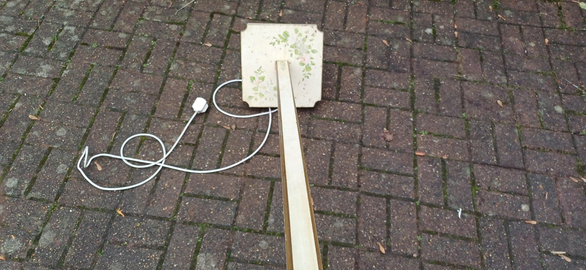 Stunning Early 20th Century Vintage Standard Lamp – Working Condition with Hand-Painted Floral Detail FREE HAND Delivery