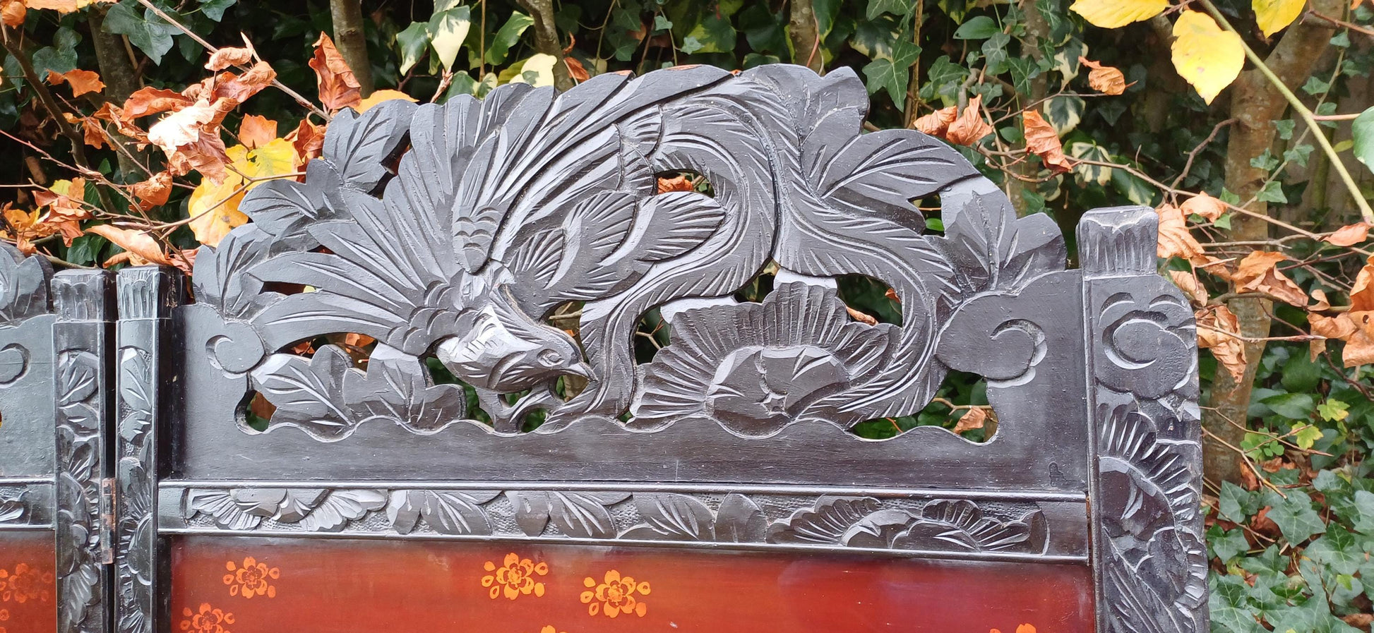 Antique Shibayama Japanese Folding Dressing Privacy Screen, Japanese vintage room divider. FREE HAND Delivery.