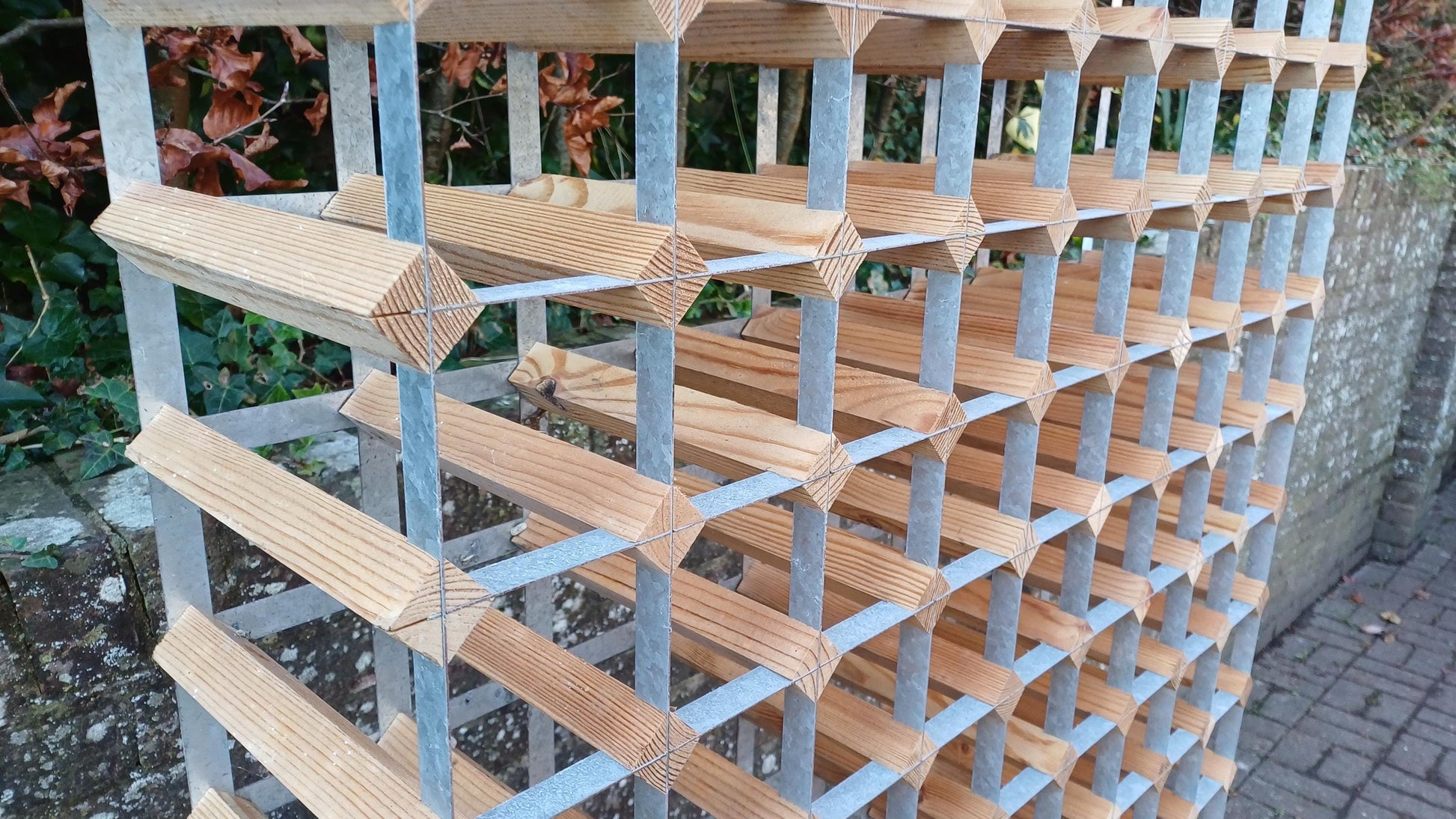 Absolutely Enormous Pine and Zinc Vintage Wine Rack Holds 180 Bottles Wine Bar Restaurant Collector FREE HAND Delivery