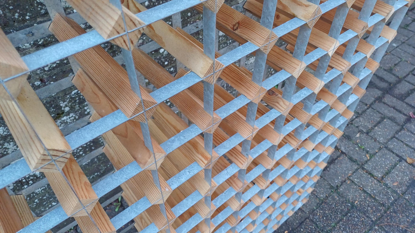 Absolutely Enormous Pine and Zinc Vintage Wine Rack Holds 180 Bottles Wine Bar Restaurant Collector FREE HAND Delivery