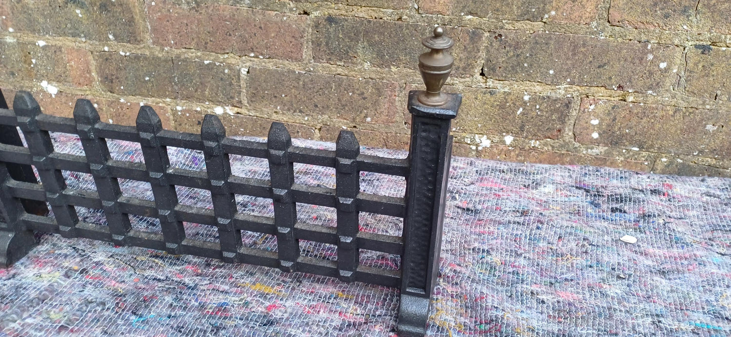 Stunning Vintage Iron & Brass Fireplace Front – Restored Elegance for Your Hearth