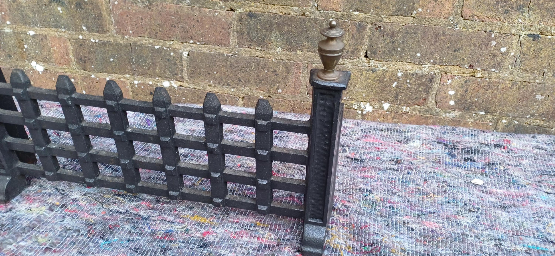 Stunning Vintage Iron & Brass Fireplace Front – Restored Elegance for Your Hearth