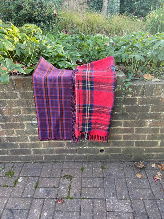 two super tartan woollen blankets and rugs . good condition. picnic rugs. picnic blanket.