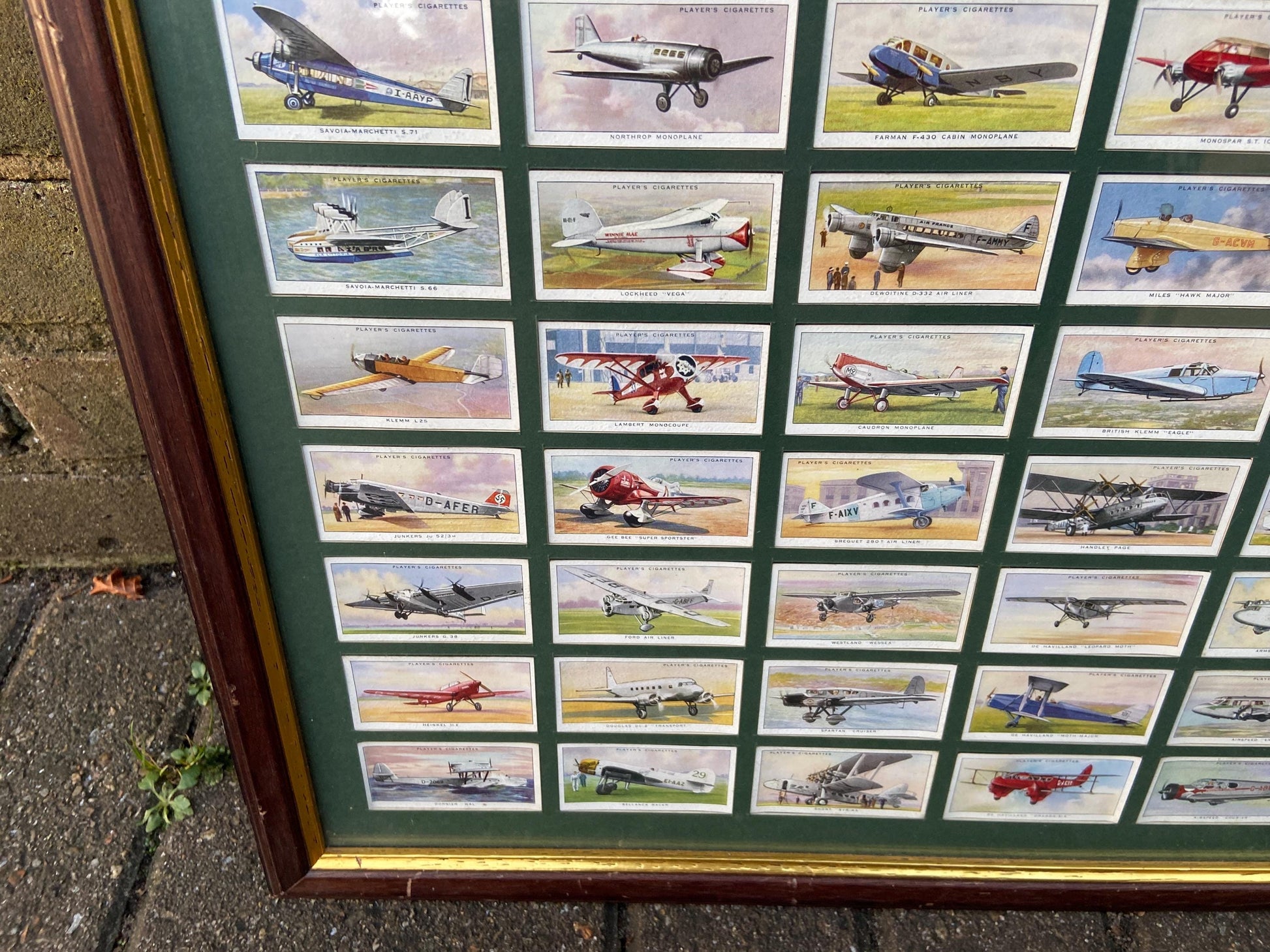 Framed Cigarette card collection of 50 vintage planes cigarette cards - cartophily, aviation aficiondao, aviation plane memorabilia