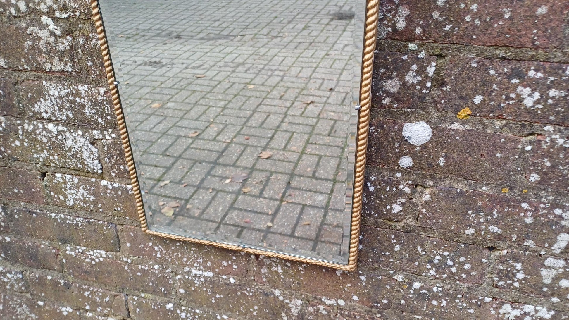 Unusual Vintage Retro Gold Gilt Arch Top Decorative Wall Mirror.