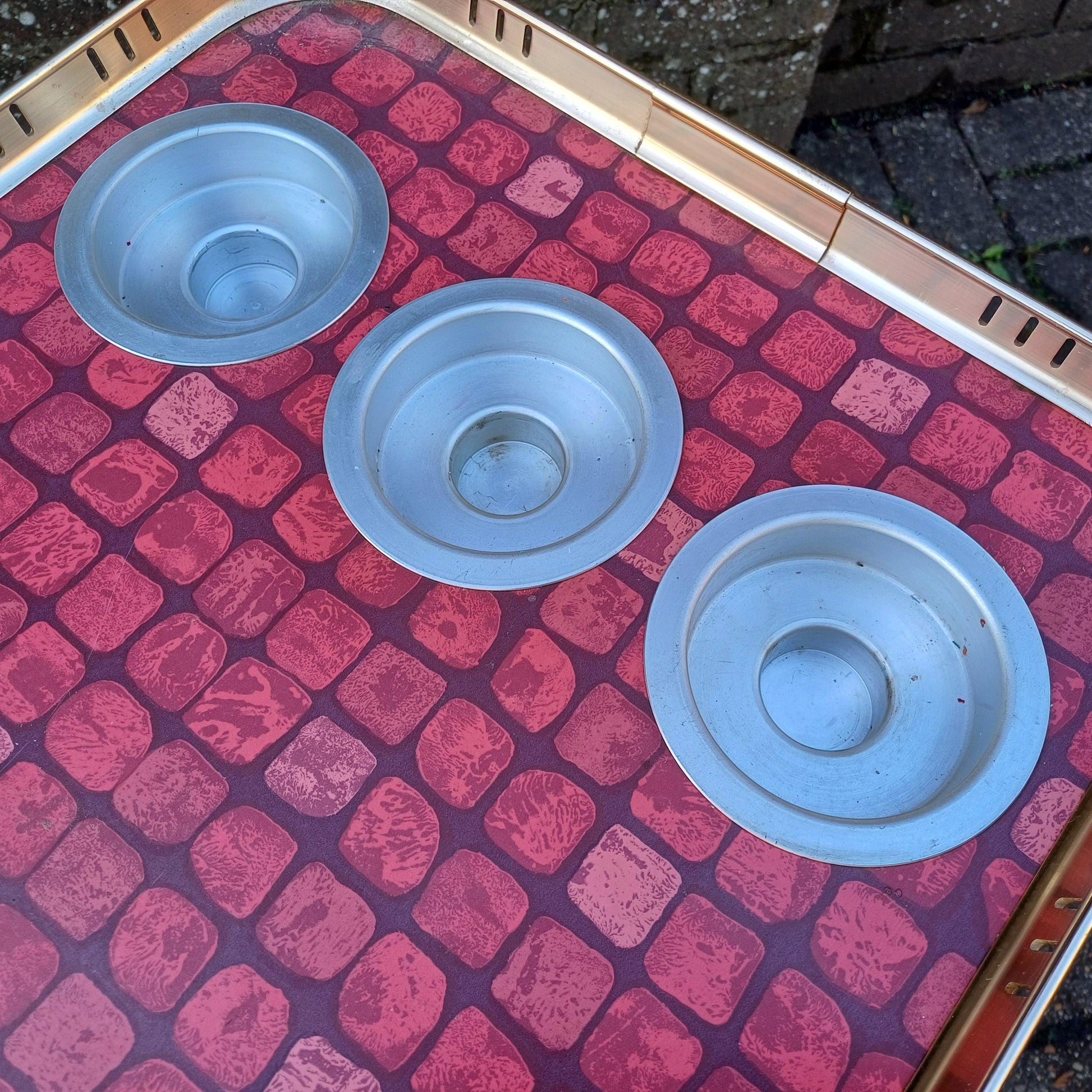 Total Classic 70S Chic Drinks Trolley a Rare Good Quality One Tile Effect Gold with Bottle Compartments FREE HAND Delivery