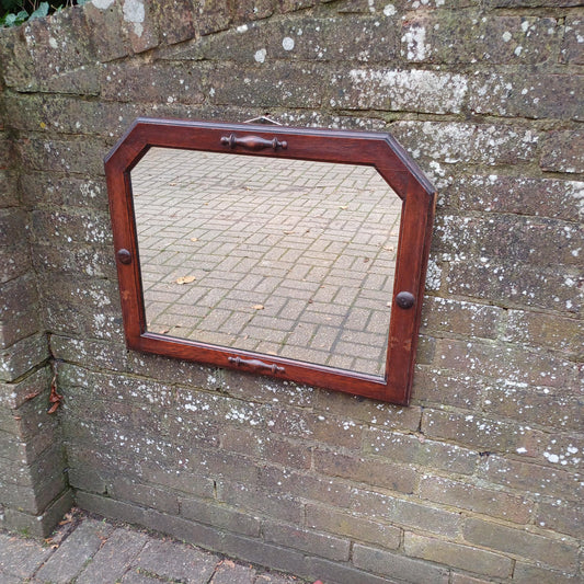 Classic Solid Oak 1920s Decorative Wall Mirror Vintage Chic