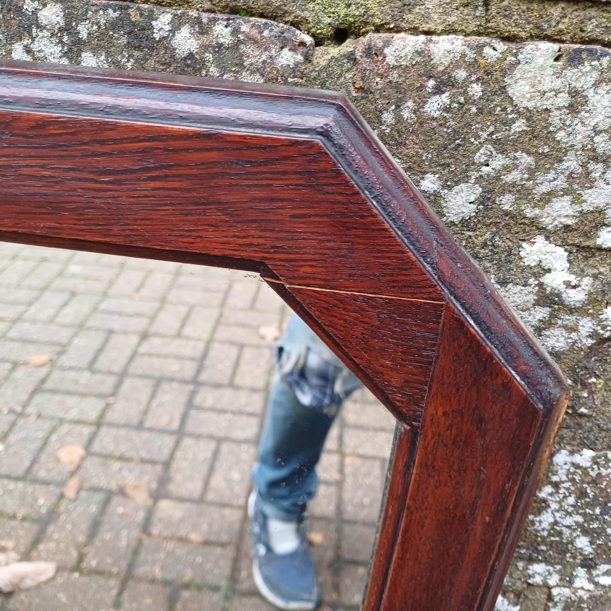 Classic Solid Oak 1920s Decorative Wall Mirror Vintage Chic