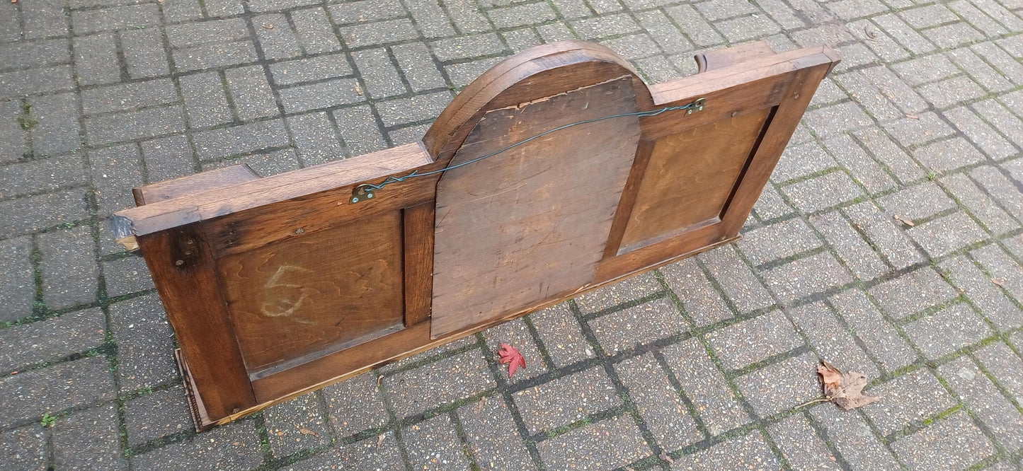 Elegant Upcycled Solid Oak Overmantel Mirror with Barley Twist Shelf & Bevelled Glass FREE HAND Delivery.