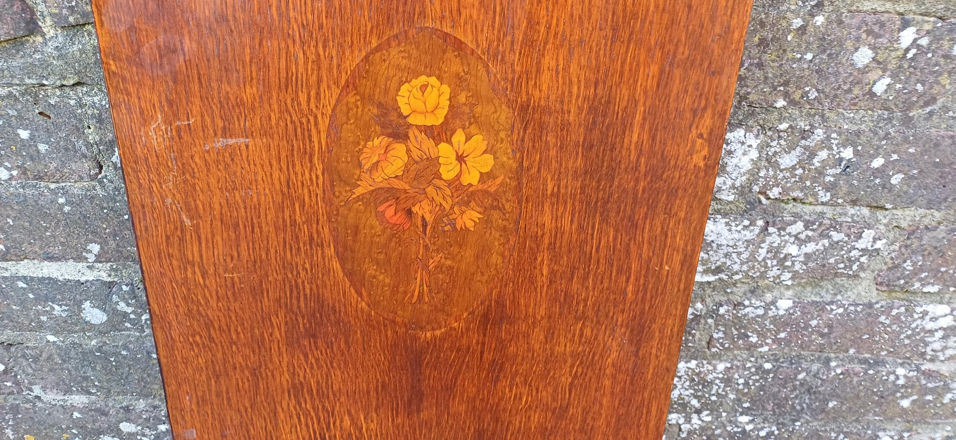Beautiful 1920s Decorative Wooden Inlaid Oak Veneer Panel – Vintage Wall Art