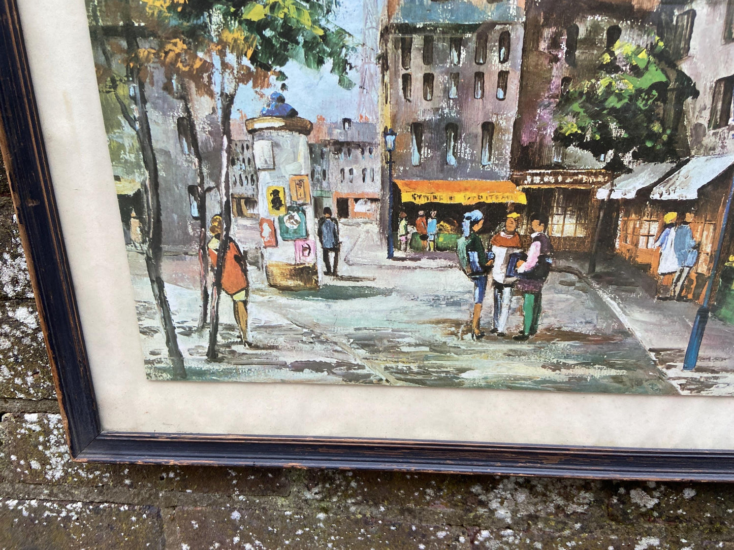 Retro Classic Parisian Street Scene, Max Moreau - retro print on board in vintage frame