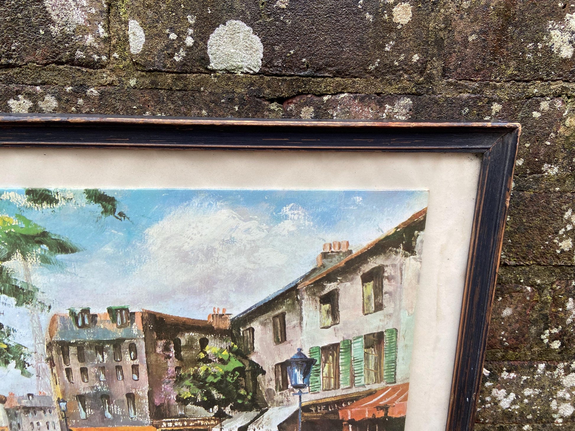 Retro Classic Parisian Street Scene, Max Moreau - retro print on board in vintage frame