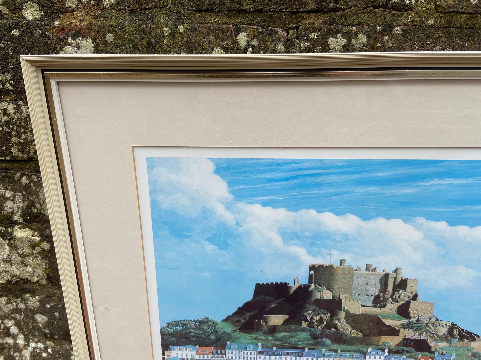 Limited Edition Signed Print (89/1150) of Mont Orgueil, Pride of Jersey, water colour by Robert John Wolfenden 1997 (66.5cm x 52.5cm)
